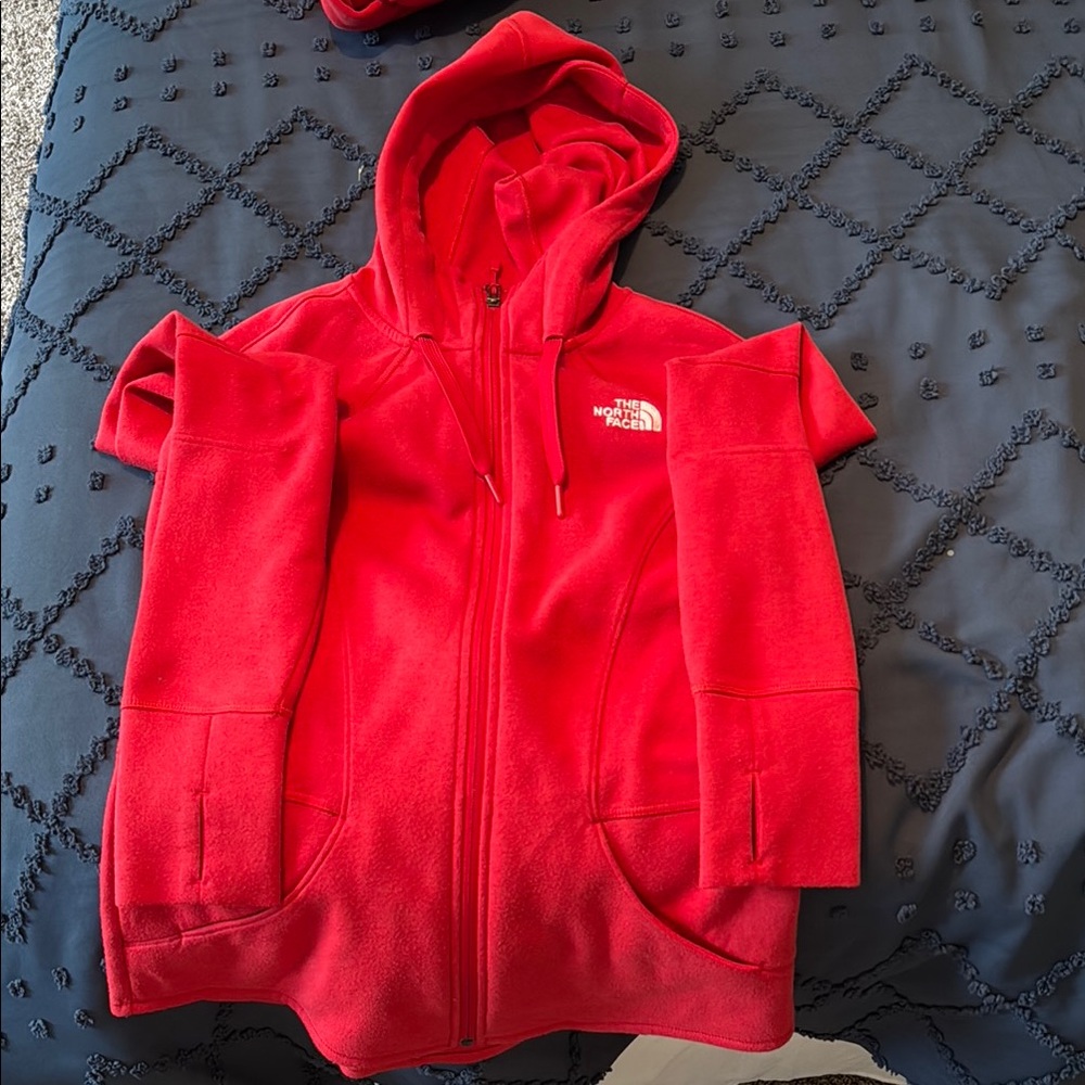 The North Face Red Fleece Hoodie Sweatshirt